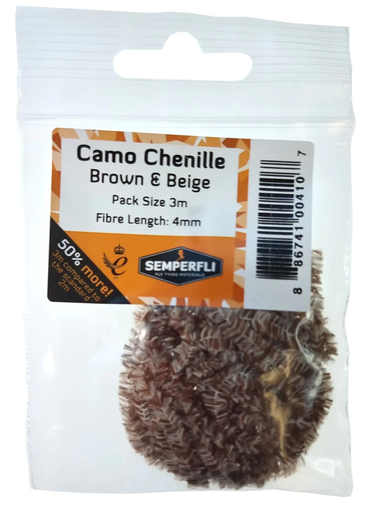Camo Chenille Brown & Beige 4 mm