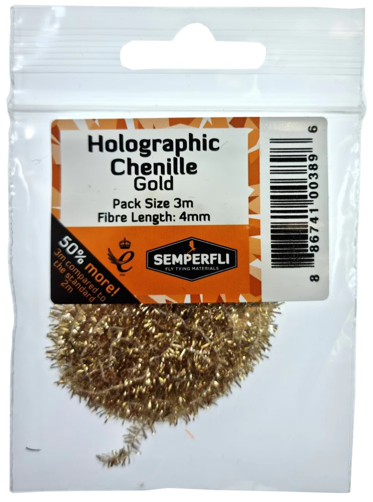 Holographic Chenille Gold 4 mm