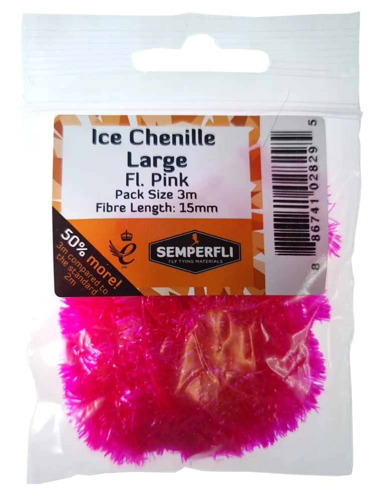 Ice Chenille Fluoro Pink Large