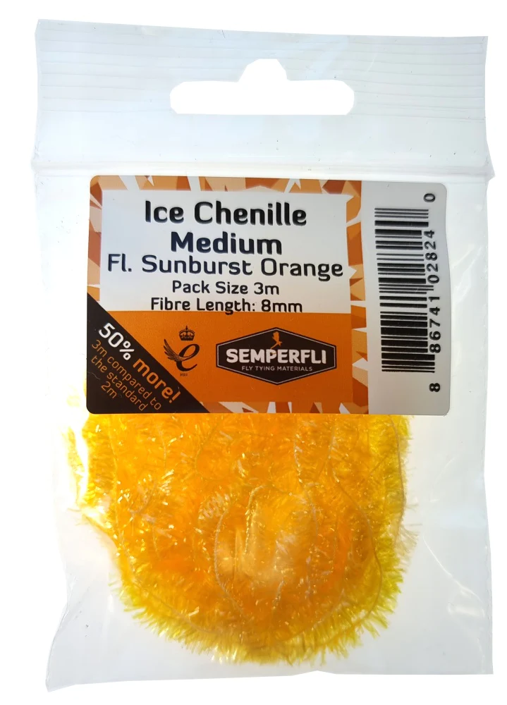 Ice Chenille Fluoro Sunburst Orange Medium