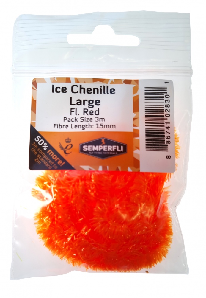 Ice Chenille Fluoro Red Large
