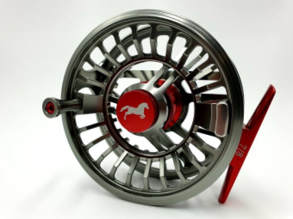 FLC Stallion 7/8 Reel Gunsmoke Metallic Red