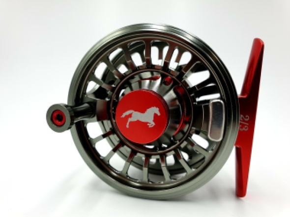 FLC Stallion 2/3  Reel Gunsmoke Metallic Red