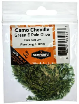 Camo Chenille Green & Pale Olive 8 mm
