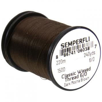 Classic Waxed Thread 6/0 Dark Mocha Brown 