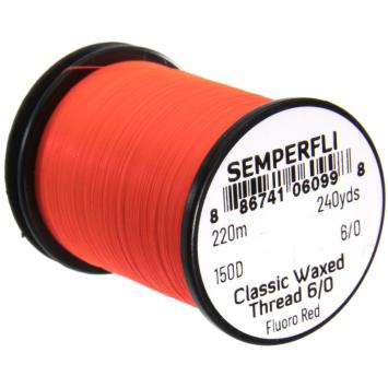 Classic Waxed Thread 6/0 Fluoro Red 