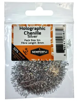 Holographic Chenille Silver 8 mm
